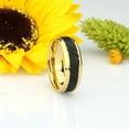 thumbnail image 3 of 8MM Comfort Fit Tungsten Carbide Wedding Band Stepped Edge Gold Tone Inside Brushed Black Ring (7 to 15), 3 of 3