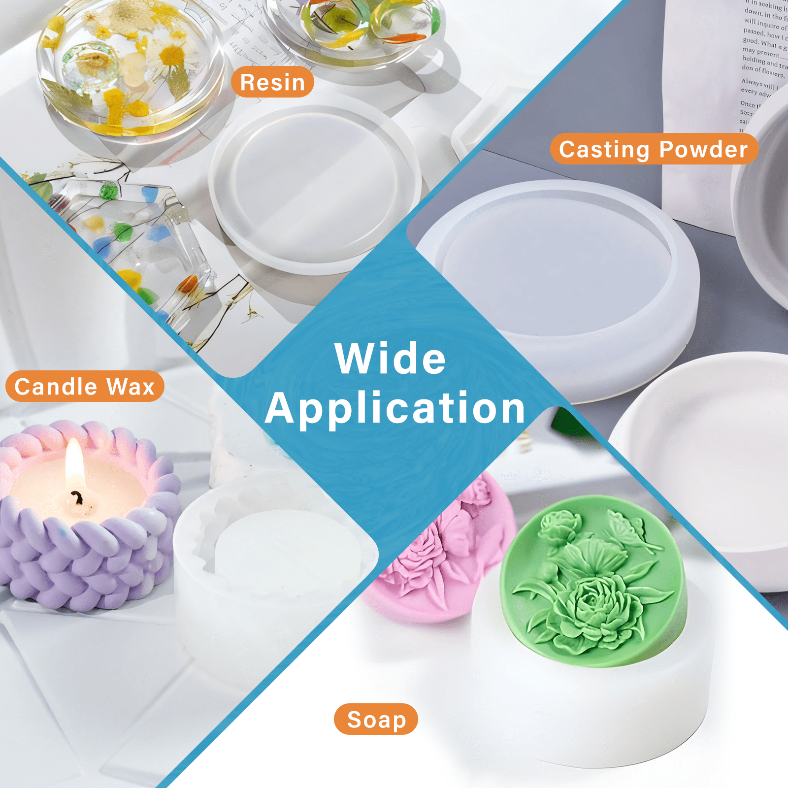 Bond Craftor 64oz Silicone Mold Making Kit – Fast Cure Soft Rubber for Resin Molds, Candle & Soap Crafts