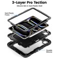 thumbnail image 4 of for iPad Pro 11 Inch (M4 2024/M5 2025) Case, 3in1 Heavy Duty Shockproof Tablet Case with Stand, Shoulder Strap, Black, 4 of 7