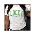 thumbnail image 1 of Camisetas de manga corta para mujer, cuello redondo, estampado floral, ajuste holgado, para verano, otoño 2025St Patrick's Day Shirt Print T-Shirt Men's Women's Crew Neck Cotton Short Sleeve Sports, 1 of 7