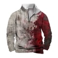 thumbnail image 2 of WXLWZYWL Halloween Mens Hoodie Hoodless Halloween Printed Shirt Long Sleeve Quarter Zipper Collar Shirts Tops with Pocket, 2 of 5