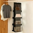 thumbnail image 6 of 2 Pack Hanging Handbag Purse Organizer for Closet, 8 Pockets Space Saving Wardrobe Storage with Heavy Duty Hooks (Black), 6 of 6