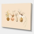 thumbnail image 3 of Designart ' Gold Vases With Bouquets Of Wildflowers II ' Traditional Canvas Wall Art Print, 3 of 4
