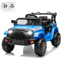 Zimtown Ride On Car Truck, 12V Battery Electric Kids Toy with Remote Control, LED Lights and Realistic Horns, Blue