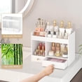 thumbnail image 3 of Large Makeup Organizer with Drawers, Bamboo Countertop Cosmetic Storage for Dresser Vanity Organizer Beauty Desk Skincare Holders Container Make Up Organizing for Lipstick, 3 of 7