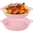thumbnail image 1 of 2Pcs Air Friteuse Silicone Pot Réutilisable Air Friteuse Silicone Doublure Résistant à la Chaleur Panier de Friteuse avec Poignée Plaque de Cuisson en Silicone Poêle à Frire Accessoires pour Four à Micro-Ondes, 1 of 7