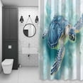 thumbnail image 4 of Sea Turtle Bathroom Shower Curtain, Blue Turtle Ocean Animal Abstract Modern Art Waterproof Washable Soft Bath Curtain for Bathtub Decor with 12 Hooks&Grommet, 72x72 Inch, 4 of 9