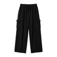 thumbnail image 5 of HADST Women's Lightweight Cargo Pants with Drawstring Waist Loose Fit Wide Leg Beach Trousers with Side Pockets for Vacation, 5 of 5