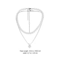 thumbnail image 2 of 1 Ensemble Élégant Double Couche Collier de Perles Collier Coeur en Acier Titane, 2 of 8
