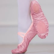 Cethrio Girls Dance Shoes, Soft Sole 2025 Performance Gymnastics Ballet Shoes Flats Pink Size 7