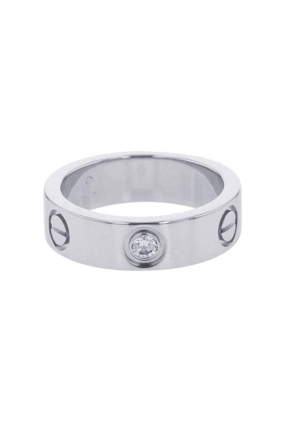 Pre-Owned Cartier LOVE Ring, Classic Model, 1 Diamond, Approx. 0.07ct, Pt950...