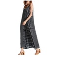 thumbnail image 1 of Vestido HUOGUO, casual de verano, cuello en V, estampado de lunares, para mujer, 1 of 5