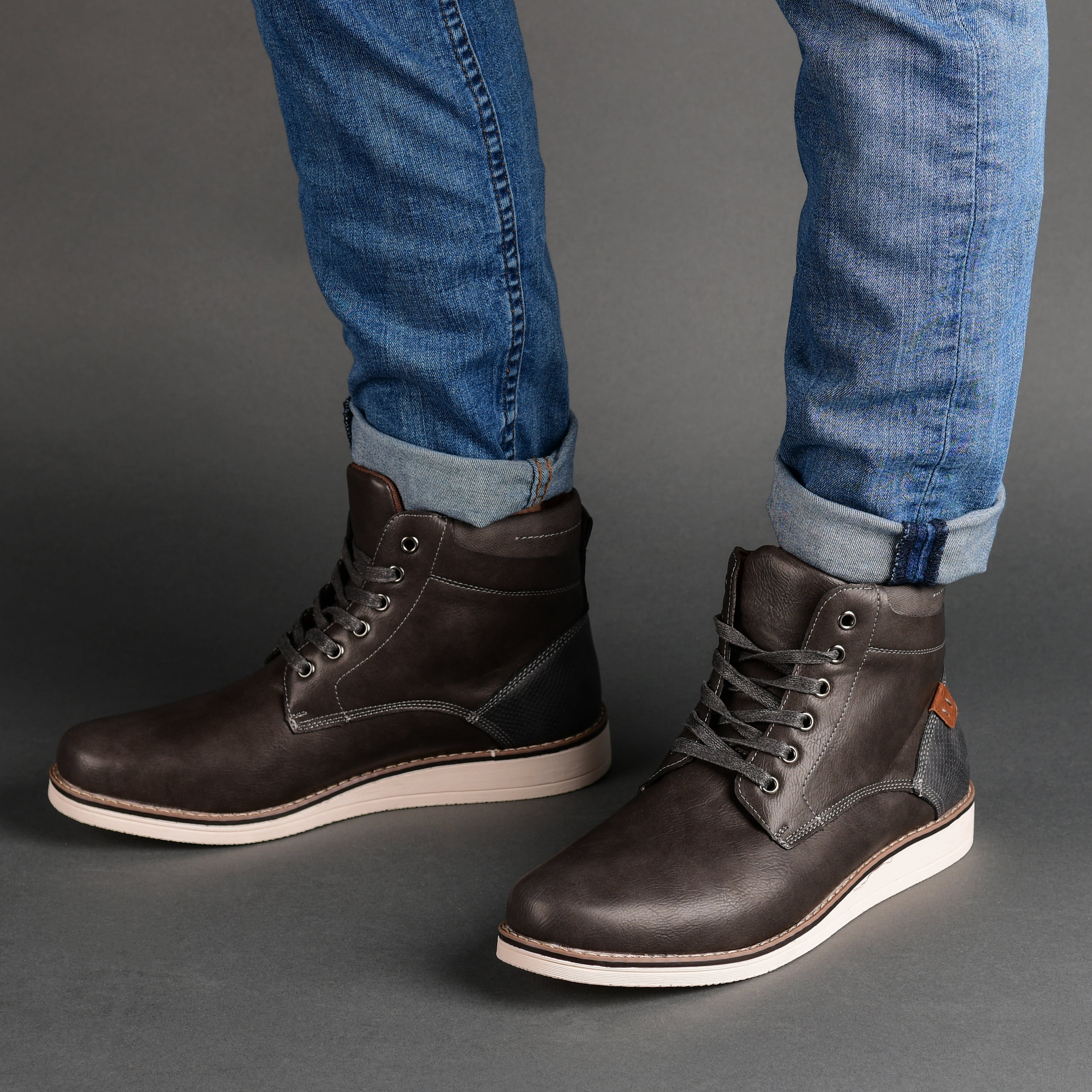 Vance Mens Evans Lace-up Round Toe Ankle Boot - Walmart  display picture 3