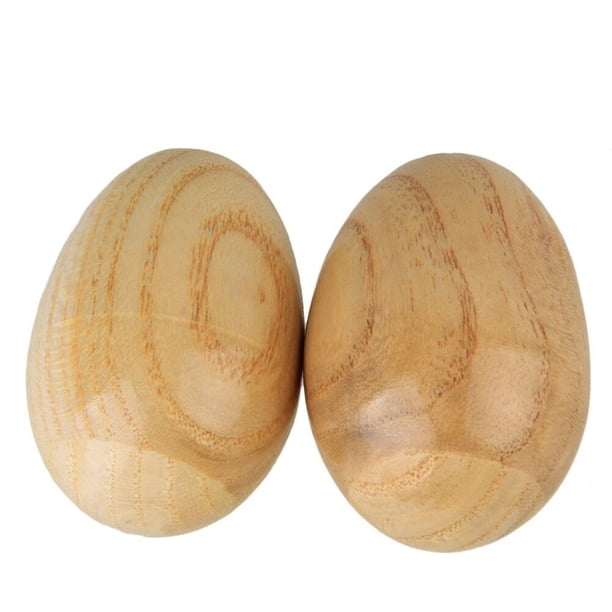 EeaseMX 4 maracas de madera con forma de huevo, juguete de percusión musical para niños.