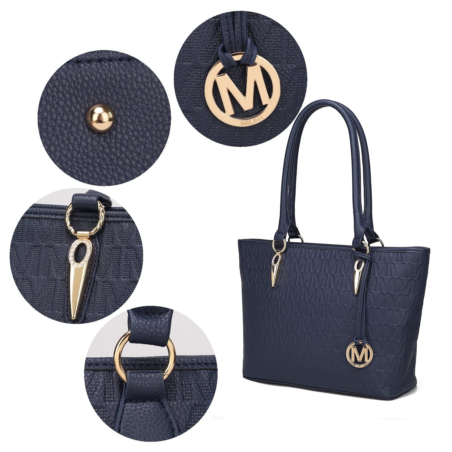 MKF Collection Edelyn embossed M Signature 4 PCS Tote Handbag Set