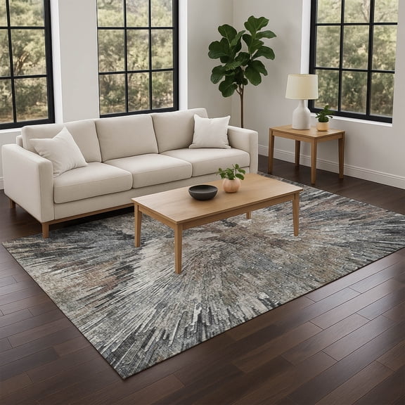 Addison Rugs Chantille Indoor/Outdoor Transitional Abstract Brown Machine Washable Rectangle Rug, 10' x 14'