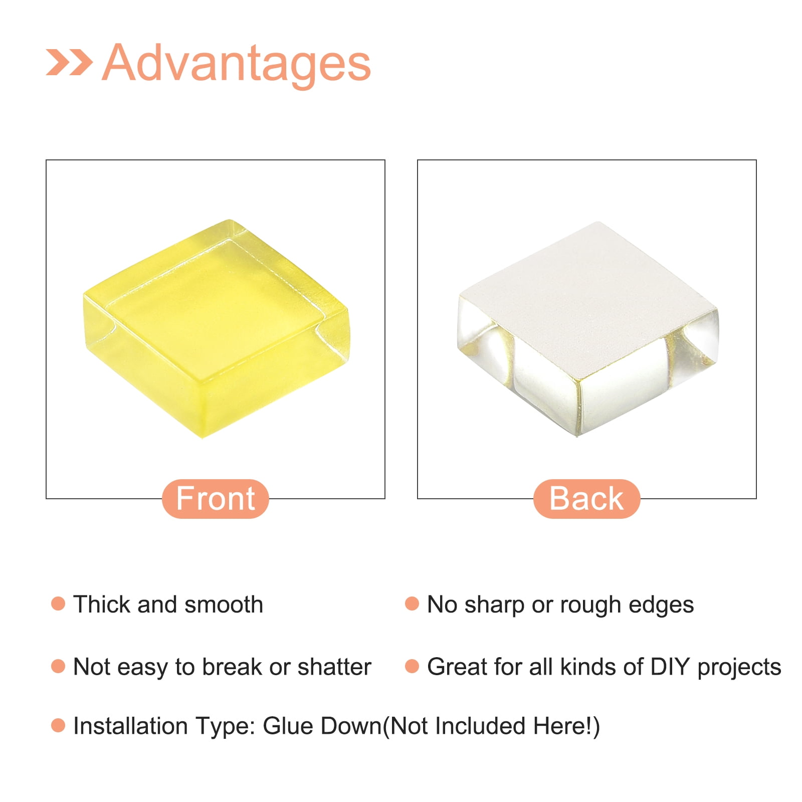 Uxcell Micro Glass Tiny Mini Mosaic Tile Bright Yellow 440 Pack