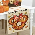 thumbnail image 6 of Hello Fall Wreath Table Runner, White Autumn Maple Leaves Kitchen Dining Table Decor, Seasonal Burlap Home Decoration Indoor Outdoor Party Supply 13 x 108 Inch, 6 of 6