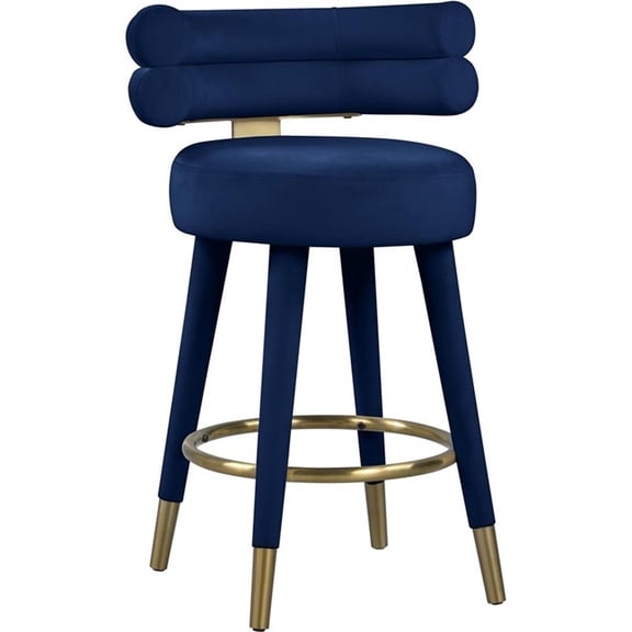 Pemberly Row Contemporary Navy Velvet Counter Stool (Set of 2)