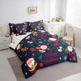 thumbnail image 4 of Manfei Navy Red Santa Claus 7-Piece Twin Bedding Sets, Cartoon Snowman Bedding Comforter Set, Kawaii Christmas Theme Reversible Sheet Sets, Microfiber Bedroom Decor, 4 of 8