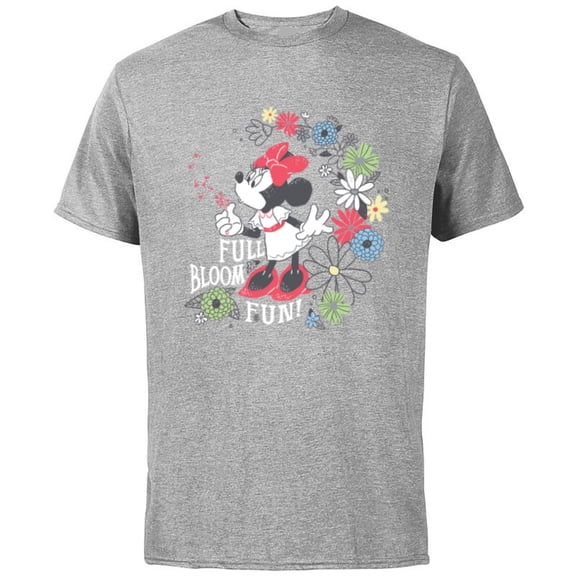 Disney Minnie Mouse Full Bloom Fun! Flowers Botanical Garden - Short Sleeve Cotton T-Shirt for Adults - Customized-Athletic Heather