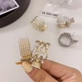 thumbnail image 4 of Épingle à Cheveux pour Femmes, Grande Adhérence, Antidérapante, en Acier Inoxydable, Queue de Cheval, Strass Brillants, Creux, Anti-Déformé, Patte de Losange, 4 of 8