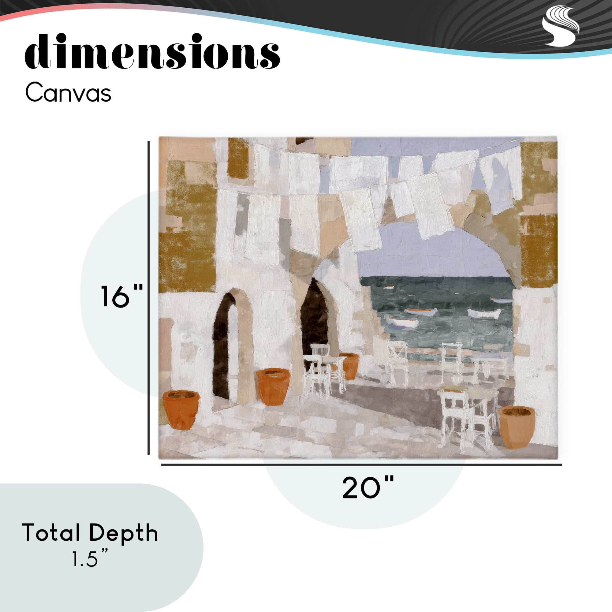 Stupell Industries Coastal Village Plaza Laundry Canvas Wall Art, design by Chromatic Storm Studio