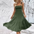 thumbnail image 6 of ShomPort Smocked Dresses for Women Summer Cotton Spaghetti Strap Adjustable Dress Flowy Tiered Maxi Dresses, 6 of 8