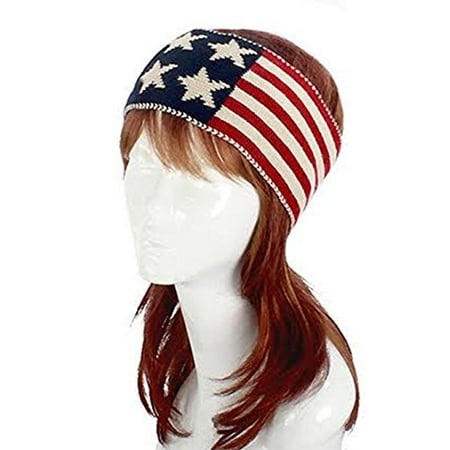 - StylesILove Trendy Women's Knit Slouchy Beanie Winter Hat (American Flag Headband)