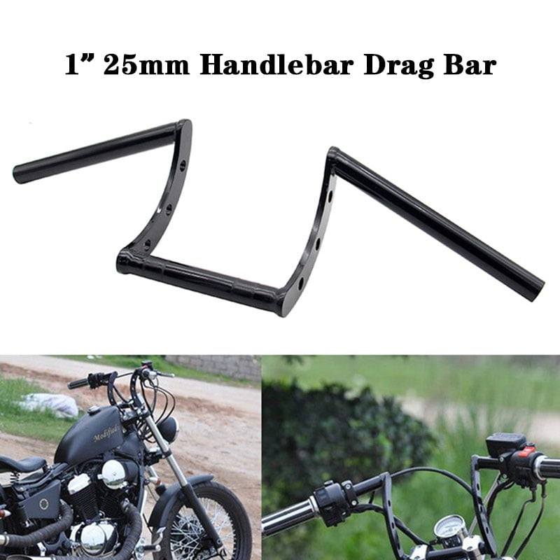 Black Universal Motorcycle Handlebar Drag Straight Bar Cruiser Bobber Street Bike With 1 inch 25mm Handle