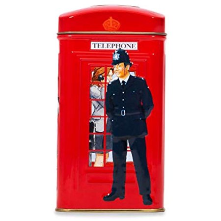 Ahmad Tea 25 Teabag Caddy Gift Tin, London Telephone Box, English Breakfast, 1.4 Ounce