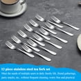 thumbnail image 3 of ReaNea Dessert Forks Set of 12, 5.62" Stainless Steel Pastry Fork for Cocktail, Dessert, Fruit, Cake, Cheese, Appetizer, 3 of 7