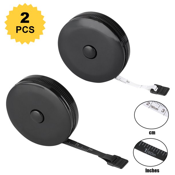 2Pcs Measuring Tapes for Body, Retractable Fabric Sewing Tailor Tape