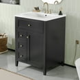 thumbnail image 5 of Harper & Bright Designs 24" Small Bathroom Vanity Sink Combo with Storage , Bathroom Floor Cabinet with Drawers and Adjustable Shelf, Black, 5 of 18
