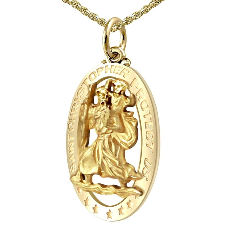 Gold oval deals st christopher