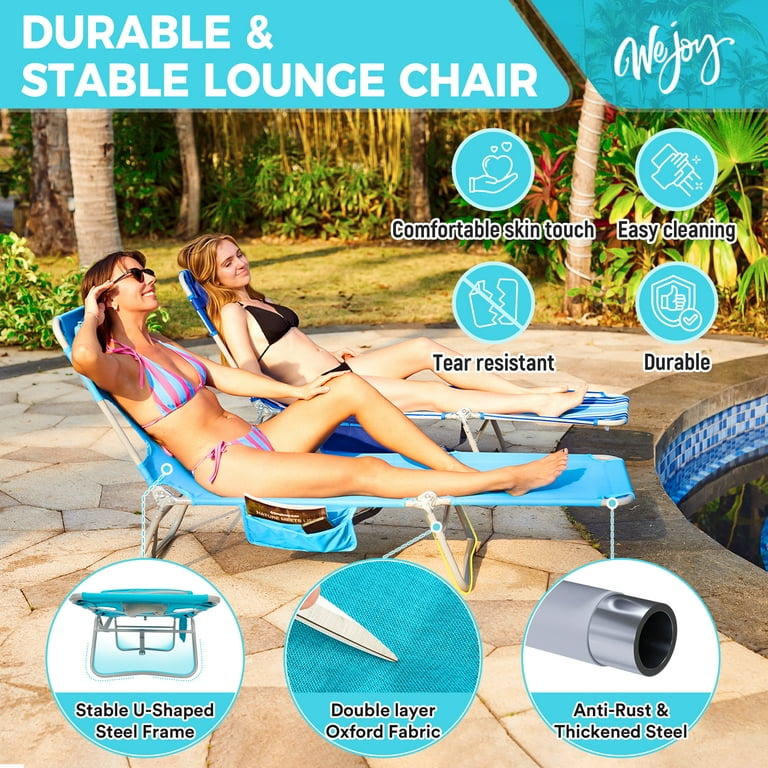 WEJOY Beach Lounge Chair, Foldable Face-Down Tanning photo 7