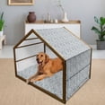 thumbnail image 2 of Geometric Pet House, Video Games Modern Circular Maze Path Curves Rounds Display, Outdoor & Indoor Portable Dog Kennel with Pillow and Cover, 5 Sizes, Pale Blue Charcoal Grey, by Ambesonne, 2 of 4