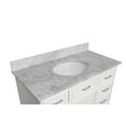 thumbnail image 3 of Aria 42" Bathroom Vanity with White Cabinet and Carrara Marble Top, 3 of 7