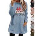 thumbnail image 2 of Suéter navideño para mujer 2024, jersey de lana sherpa con estampado navideño, sudadera mullida de manga larga con bolsillos grandes, talla 3XL, 2 of 5