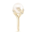 thumbnail image 6 of ANGARA Freshwater Cultured Pearl Olive Leaf Bypass Ring in 14K Yellow Gold for Women | June Birthstone, Birthday, Anniversary, Jewelry Gift for Women | Pearl Ring, 6 of 12