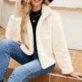 thumbnail image 5 of LYXSSBYX Winter Shackets for Women Womens Ladies Warm Faux Furry Long Coat Jacket Winter Solid Turn Down Collar Outerwear, 5 of 6