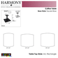 thumbnail image 3 of Arc Rectangle Shaped Office Coffee Table With Square Metal Base 42x42, 3 of 5