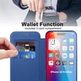 thumbnail image 4 of TECH CIRCLE for iPhone 15 Case 6.1" 2023, Clear Back Flip Wallet Phone Case with RFID Blocking Card Slots & Camara Lens Protector, Compatible with MagSafe, Magnetic Slim PU Leather Case, Dark Blue, 4 of 8