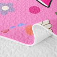 thumbnail image 5 of Erosebridal Cartoon Polkadot Bow Bed Spread Queen for Girls, Flower Floral Queen Coverlet Set, 3pcs, 5 of 7