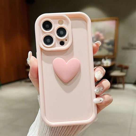 Cute INS 3D Love Heart Silicone Phone Case For iPhone 11 12 13 14 15 Pro Max XS XR 7 8 Plus SE 2020 2022 Shockproof Candy Cover Gift CYH