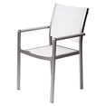 thumbnail image 3 of Pangea Home David Modern Aluminum Patio Dining Set in Brush Frame/White, 3 of 4