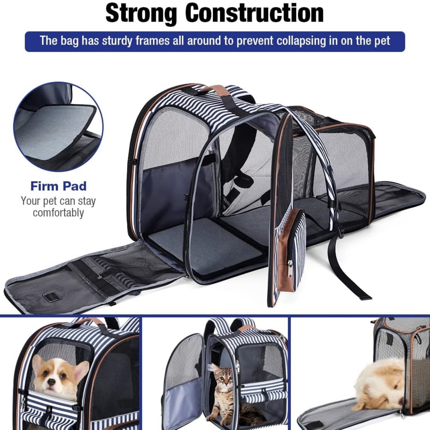 Large Cat Backpack Carrier Expandable Pet Carrier Backpack for Small Dogs Medium Cats Fit Up to 18 Lbs, Dog Carrier Backpack,Puppy Backpack Carrier