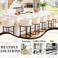 thumbnail image 6 of CRERIYO 26" Counter Height Bar Stools Set of 2, Fabric Upholstered Modern Barrel Bar Chairs with Metal Frame, Beige, 6 of 6