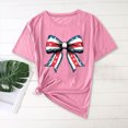 thumbnail image 2 of Camisas de Manga Corta para las Mujeres Moda Casual Impresión Cuello Redondo Suéter Tee Blusas, 2 of 7