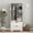 White, variant on Armoire Wardrobe Closet with Mirror and 2 Drawers, 72'' Bedroom Armoire Wardrobe Cabinet with Hanging Rod and Light,Wooden Bedroom Closet with Adjustable Shelf